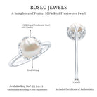 Rosec Jewels-Cultured 7.4 Carat Freshwater Pearl Solitaire Engagement Ring