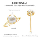 Rosec Jewels-Cultured 7.4 Carat Freshwater Pearl Solitaire Engagement Ring