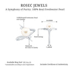 Rosec Jewels-Cultured 7.4 Carat Freshwater Pearl Engagement Ring with Diamond Bypass Shank