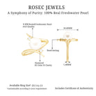 Rosec Jewels-Cultured 7.4 Carat Freshwater Pearl Engagement Ring with Diamond Bypass Shank