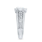 Bezel Set Moissanite Pear Engagement Ring with Filigree Details D-VS1 - Rosec Jewels
