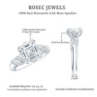 8 MM Asscher Cut Moissanite Solitaire Engagement Ring in Petal Prong Setting D-VS1 - Rosec Jewels