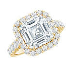 Certified 9 MM Asscher Cut Moissanite Halo Engagement Ring D-VS1 - Rosec Jewels