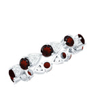 Rosec Jewels-Natural Garnet Diamond Eternity Ring for Anniversary