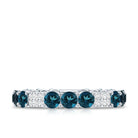 London Blue Topaz and Diamond Designer Full Eternity Band AAA - Rosec Jewels