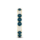 London Blue Topaz and Diamond Designer Full Eternity Band AAA - Rosec Jewels