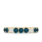 London Blue Topaz and Diamond Designer Full Eternity Band AAA - Rosec Jewels