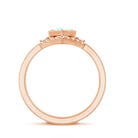 Vintage Inspired Opalescent Diamond Wedding Engagement Ring Set of 3 AAA - Rosec Jewels