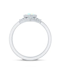 Vintage Inspired Opalescent Diamond Wedding Engagement Ring Set of 3 AAA - Rosec Jewels