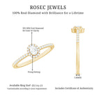 Certified Natural Diamond Oval Engagement Ring with Halo Natural - ( HI-SI ) - Rosec Jewels