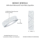Certified Moissanite Wide Eternity Band Ring D-VS1 - Rosec Jewels