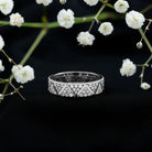 Certified Moissanite Wide Eternity Band Ring D-VS1 - Rosec Jewels
