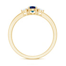 5mm London Blue Topaz Proposal Ring with Diamond AAA - Rosec Jewels