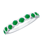 Rosec Jewels-Natural Green Emerald Half Eternity Stackable Ring