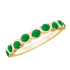 Rosec Jewels-Natural Green Emerald Half Eternity Stackable Ring