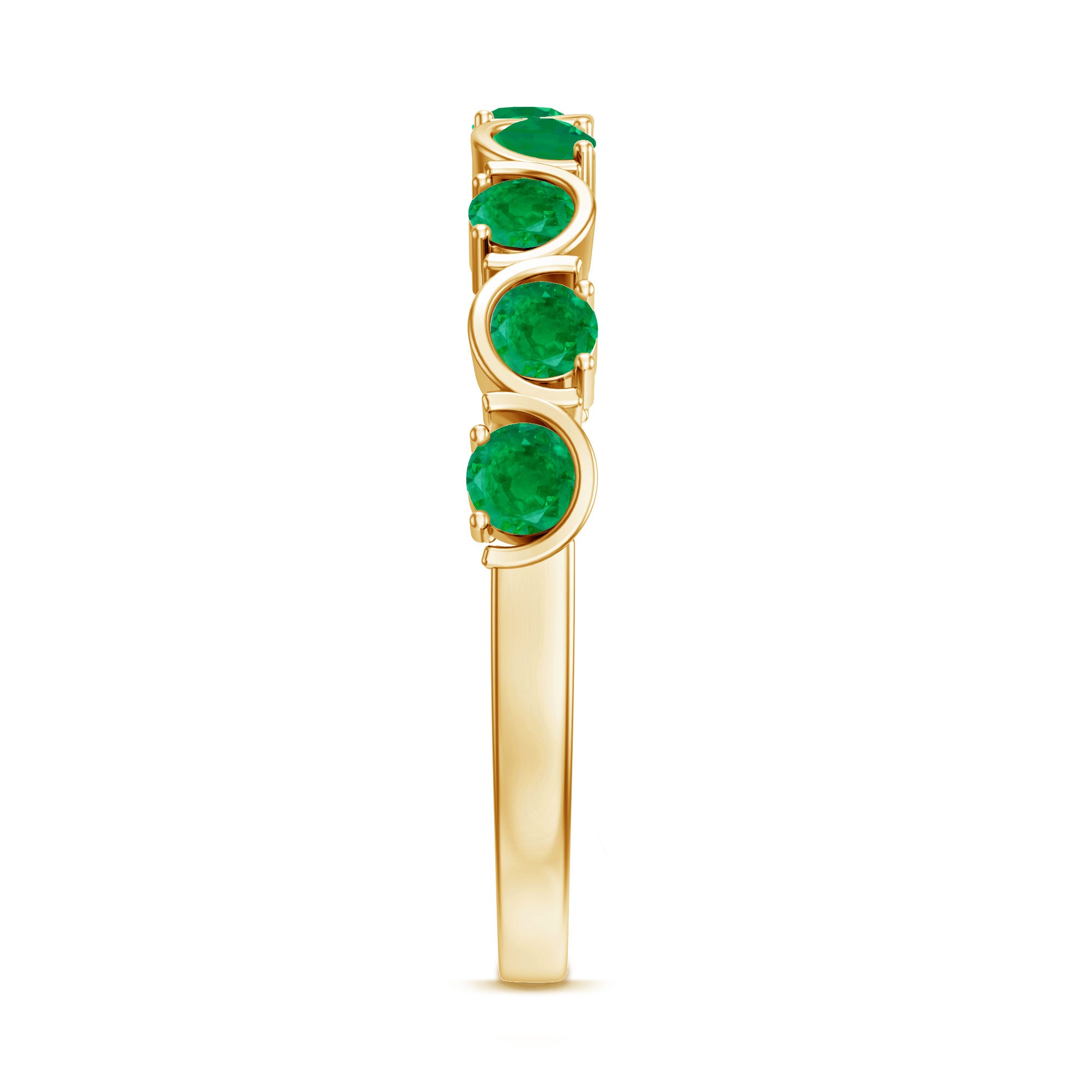 Rosec Jewels-Natural Green Emerald Half Eternity Stackable Ring