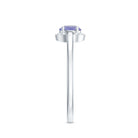 Natural Tanzanite Engagement Ring with Diamond Halo AAA - Rosec Jewels