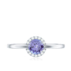 Natural Tanzanite Engagement Ring with Diamond Halo AAA - Rosec Jewels