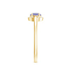 Natural Tanzanite Engagement Ring with Diamond Halo AAA - Rosec Jewels