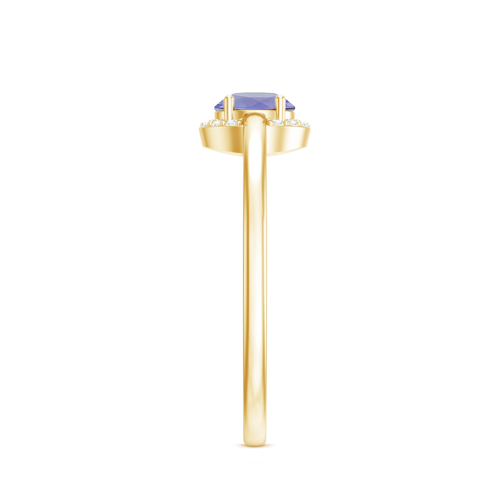 Rosec Jewels-Natural Tanzanite Engagement Ring with Diamond Halo