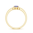 Natural Tanzanite Engagement Ring with Diamond Halo AAA - Rosec Jewels