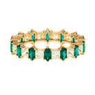 3 CT Emerald and Yellow Sapphire Alternate Full Eternity Ring Emerald - ( AAA ) - Quality - Rosec Jewels
