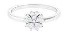 Natural Diamond Flower Promise Ring Natural - ( HI-SI ) - Rosec Jewels
