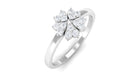 Natural Diamond Flower Promise Ring Natural - ( HI-SI ) - Rosec Jewels