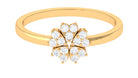 Natural Diamond Flower Promise Ring Natural - ( HI-SI ) - Rosec Jewels