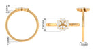 Natural Diamond Flower Promise Ring Natural - ( HI-SI ) - Rosec Jewels