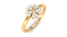 Natural Diamond Flower Promise Ring Natural - ( HI-SI ) - Rosec Jewels