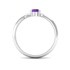 Natural Amethyst Promise Ring with Diamond for Women AAA - Rosec Jewels