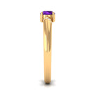 Natural Amethyst Promise Ring with Diamond for Women AAA - Rosec Jewels