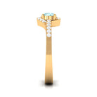 3/4 Ct Aquamarine and Diamond Halo Engagement Ring Aquamarine - ( AAA ) - Quality - Rosec Jewels