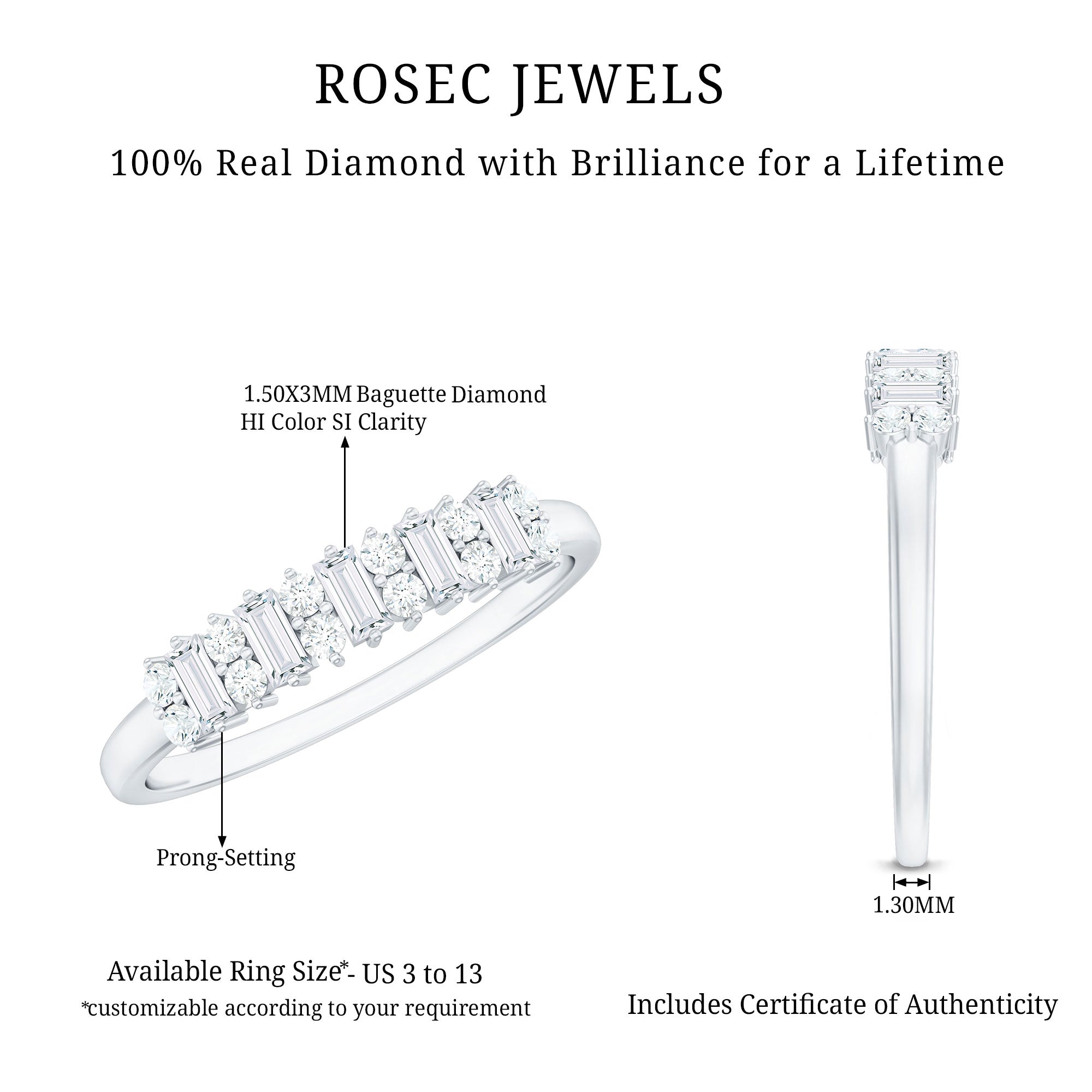 Rosec Jewels-Minimal Natural Diamond Anniversary Ring