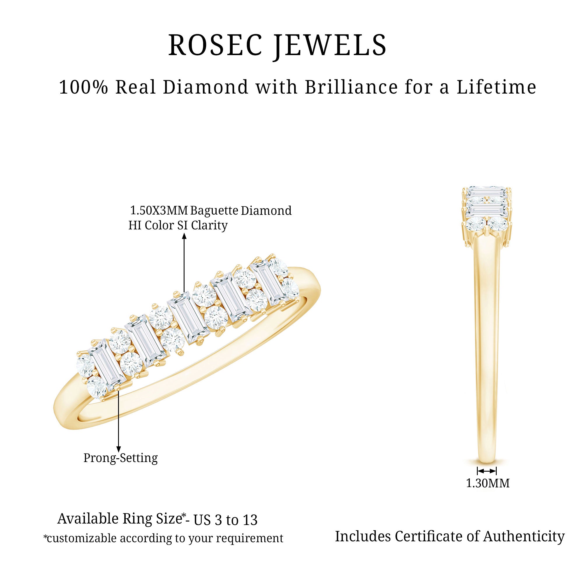 Rosec Jewels-Minimal Natural Diamond Anniversary Ring