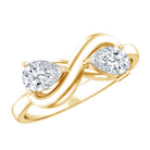 Lab Grown Diamond Toi Et Moi Promise Ring with Infinity Knot Lab - ( EF-VS ) - Rosec Jewels