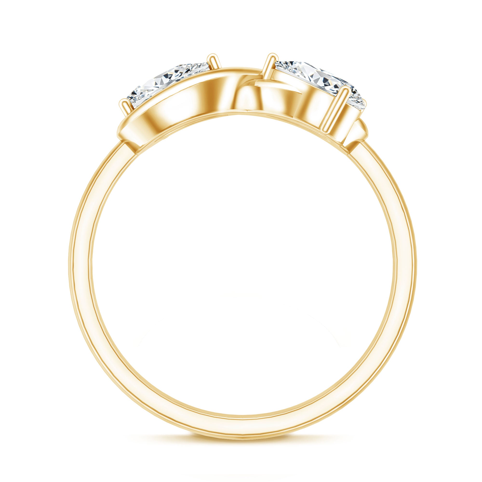 Rosec Jewels-Lab Grown Diamond Toi Et Moi Promise Ring with Infinity Knot