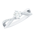 Rosec Jewels-Minimal Diamond Engagement Ring with Crossover Shank