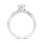 Rosec Jewels-Minimal Diamond Engagement Ring with Crossover Shank