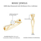 Rosec Jewels-Minimal Diamond Engagement Ring with Crossover Shank