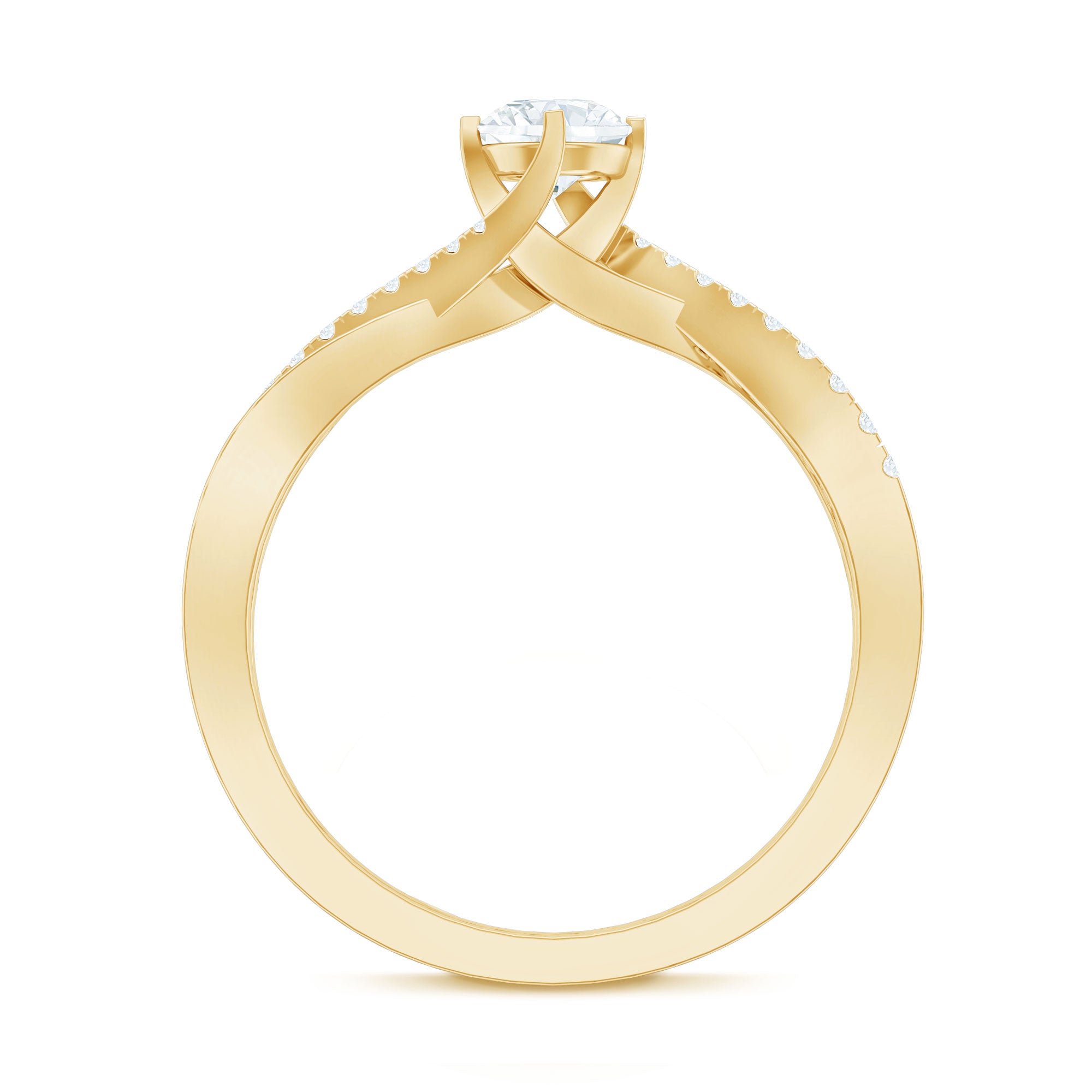 Rosec Jewels-Minimal Diamond Engagement Ring with Crossover Shank