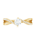 Rosec Jewels-Minimal Diamond Engagement Ring with Crossover Shank