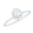 Rosec Jewels-Minimal Real Diamond Engagement Ring with Halo