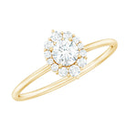 Rosec Jewels-Minimal Real Diamond Engagement Ring with Halo