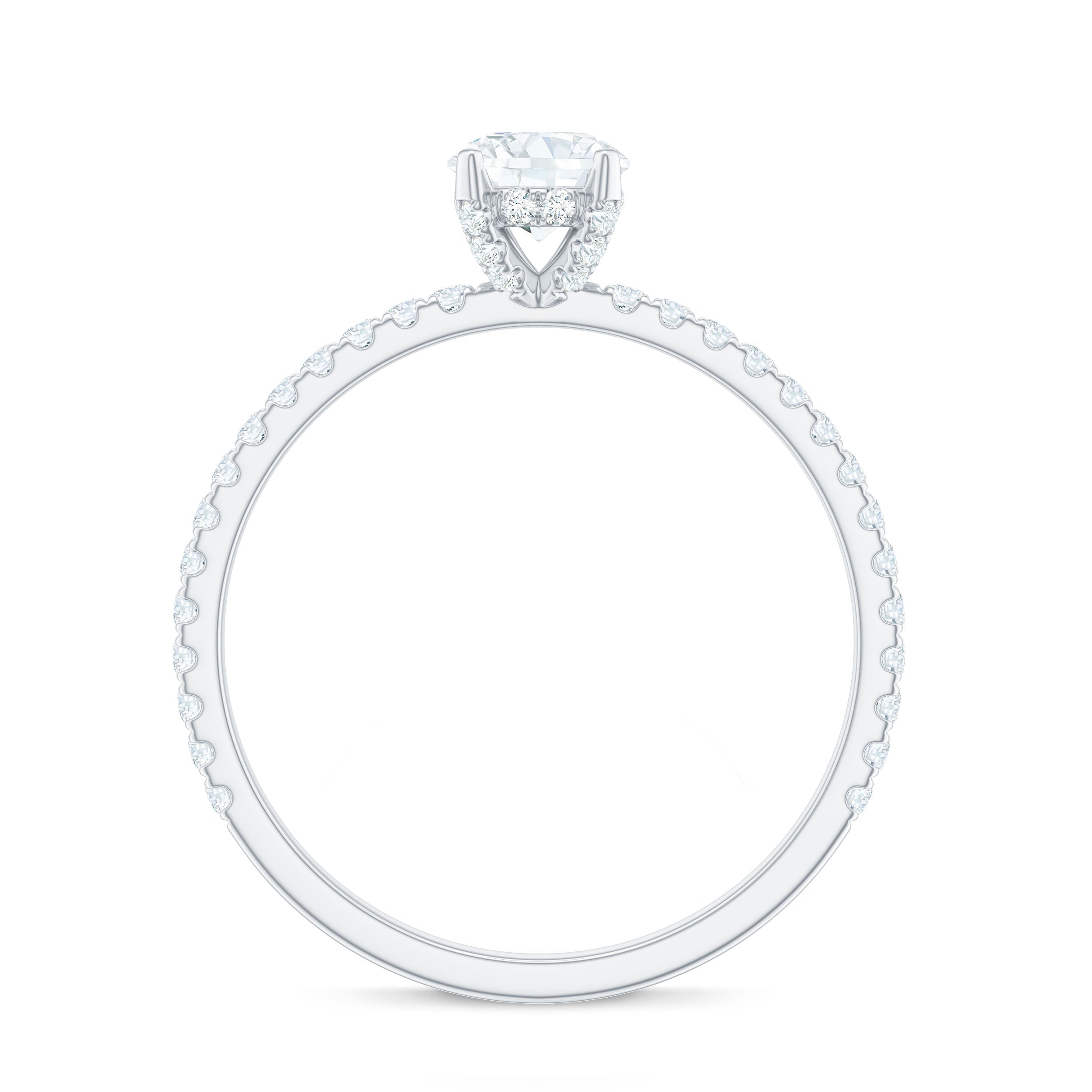 Minimalist Diamond Classic Engagement Ring Natural - ( HI-SI ) - Rosec Jewels