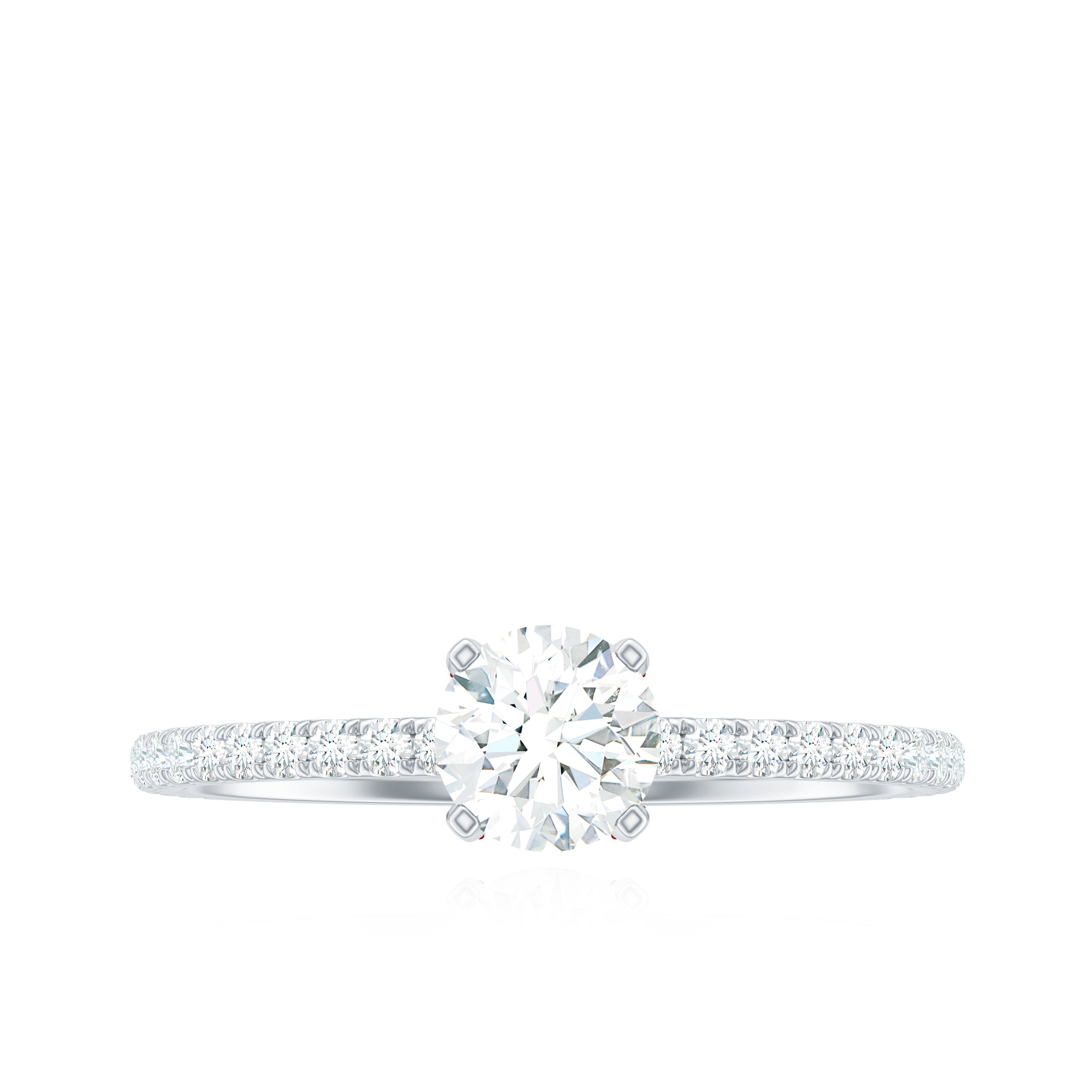 Minimalist Diamond Classic Engagement Ring Natural - ( HI-SI ) - Rosec Jewels