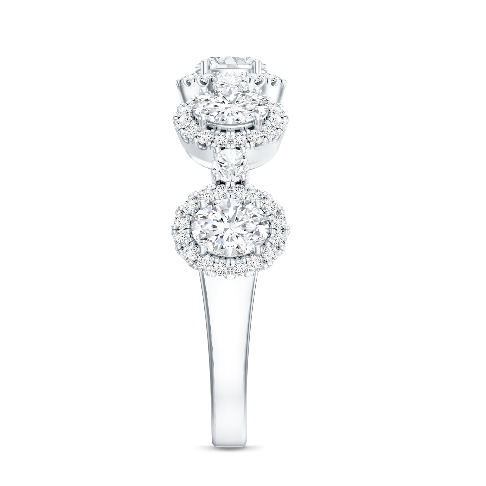 Designer Lab Grown Diamond Half Eternity Wedding Band Ring Lab - ( EF-VS ) - Rosec Jewels