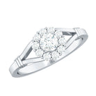 Rosec Jewels-Natural Diamond Halo Engagement Ring with Split Shank