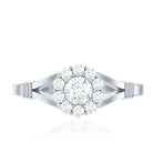 Rosec Jewels-Natural Diamond Halo Engagement Ring with Split Shank